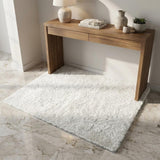 3' X 5' Lime Green And Ivory Striped Shag Washable Area Rug With UV Protection - HomeRoots - Flyclothing LLC