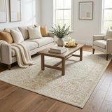 5' X 8' Lime Green And Ivory Striped Shag Washable Area Rug With UV Protection - HomeRoots - Flyclothing LLC