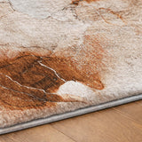 8' X 10' Orange And Terra Cotta Abstract Shag Washable Area Rug With UV Protection - HomeRoots - Flyclothing LLC