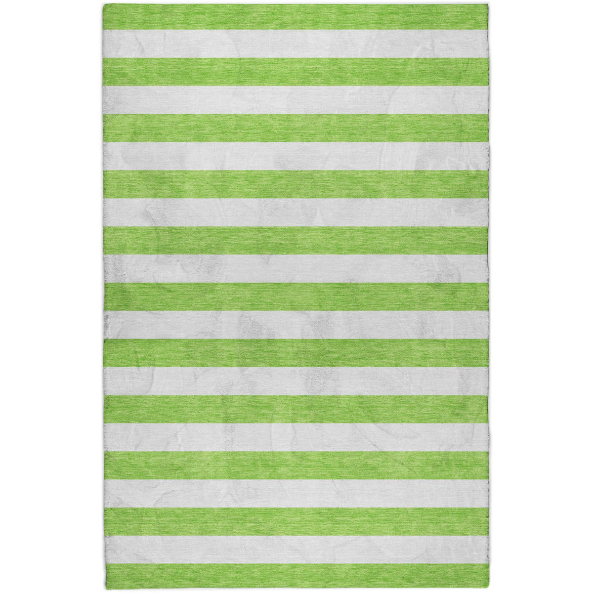 8' X 10' Lime Green And Ivory Striped Shag Washable Area Rug With UV Protection - HomeRoots - Flyclothing LLC