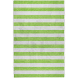 8' X 10' Lime Green And Ivory Striped Shag Washable Area Rug With UV Protection - HomeRoots - Flyclothing LLC