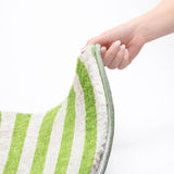8' X 10' Lime Green And Ivory Striped Shag Washable Area Rug With UV Protection - HomeRoots - Flyclothing LLC