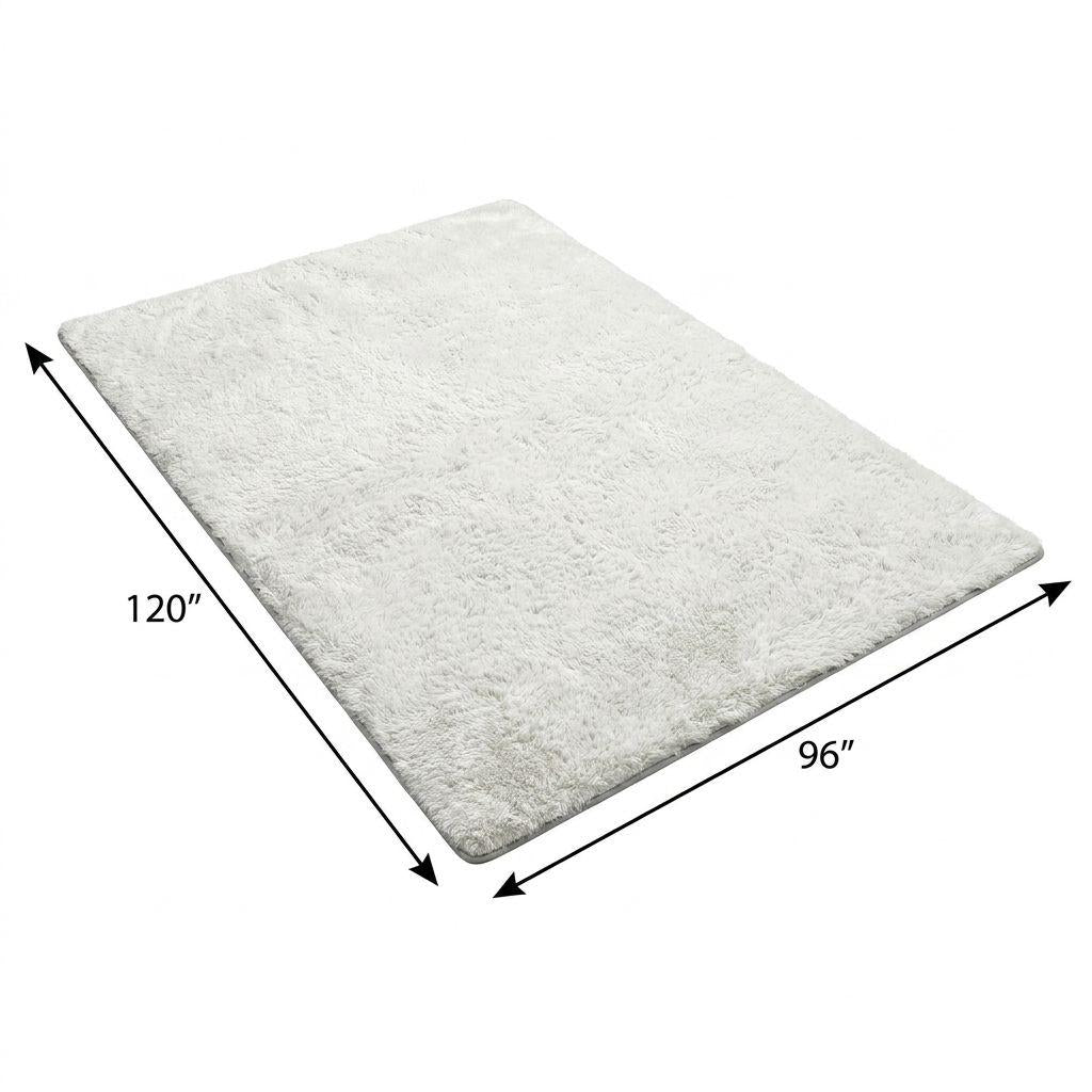 8' X 10' Lime Green And Ivory Striped Shag Washable Area Rug With UV Protection - HomeRoots - Flyclothing LLC