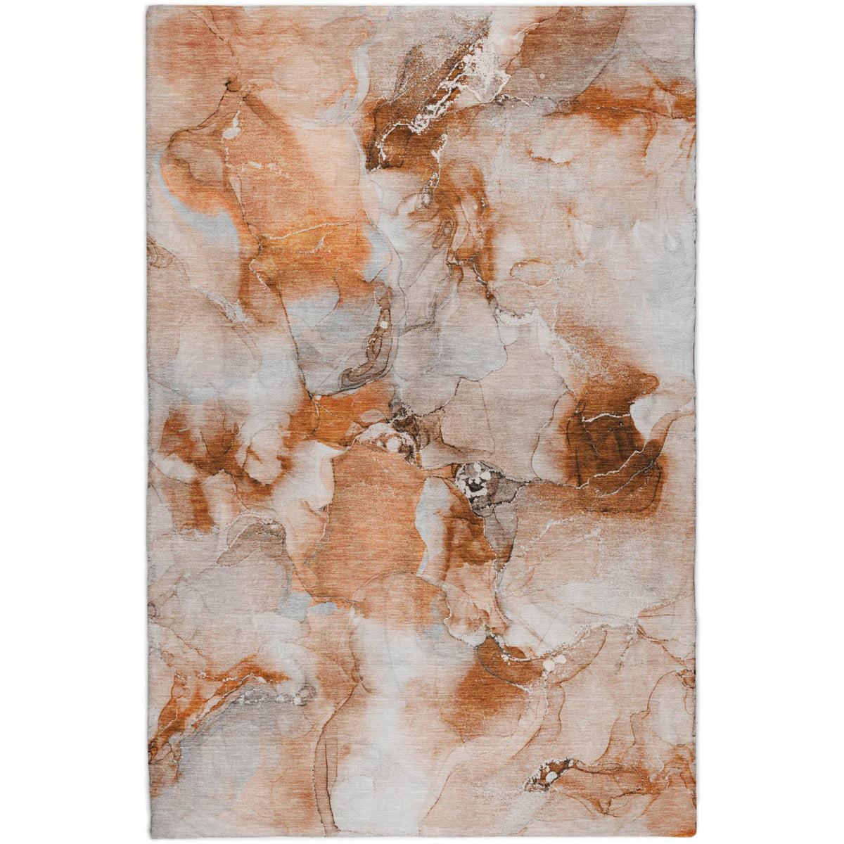 10' X 14' Orange And Terra Cotta Abstract Shag Washable Area Rug With UV Protection - HomeRoots - Flyclothing LLC