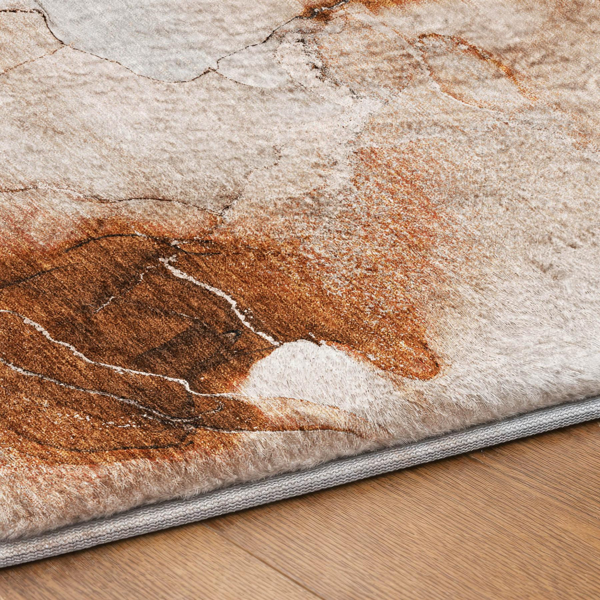 10' X 14' Orange And Terra Cotta Abstract Shag Washable Area Rug With UV Protection - HomeRoots - Flyclothing LLC