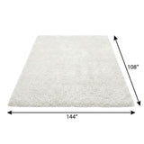 9' X 12' Lime Green And Ivory Striped Shag Washable Area Rug With UV Protection - HomeRoots - Flyclothing LLC