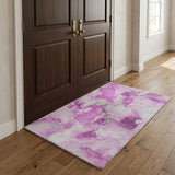 3' X 5' Pink And Blush Abstract Shag Washable Area Rug With UV Protection - HomeRoots - Flyclothing LLC