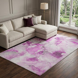 8' X 10' Pink And Blush Abstract Shag Washable Area Rug With UV Protection - HomeRoots - Flyclothing LLC