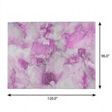 8' X 10' Pink And Blush Abstract Shag Washable Area Rug With UV Protection - HomeRoots - Flyclothing LLC