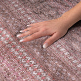 9' X 12' Merlot And Blush Striped Shag Washable Area Rug With UV Protection - HomeRoots - Flyclothing LLC