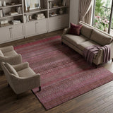 10' X 14' Merlot And Blush Striped Shag Washable Area Rug With UV Protection - HomeRoots - Flyclothing LLC
