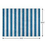 9' X 12' Navy Blue And Ivory Striped Shag Washable Area Rug With UV Protection - HomeRoots - Flyclothing LLC