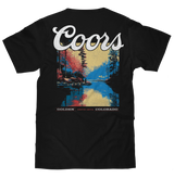 Tee Luv Coors Banquet Front and Back Beer Mountain Stream T-Shirt - Black - Tee Luv - Flyclothing LLC