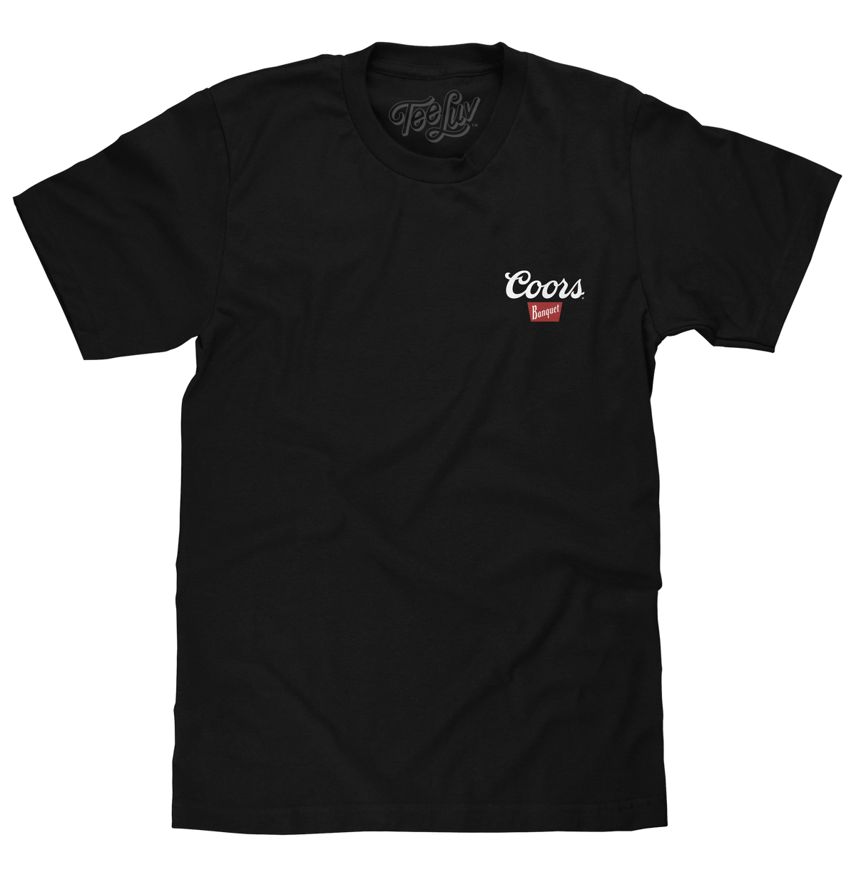 Tee Luv Coors Banquet Front and Back Beer Mountain Stream T-Shirt - Black - Tee Luv - Flyclothing LLC