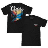 Tee Luv Coors Banquet Front and Back Beer Mountain Stream T-Shirt - Black - Tee Luv - Flyclothing LLC