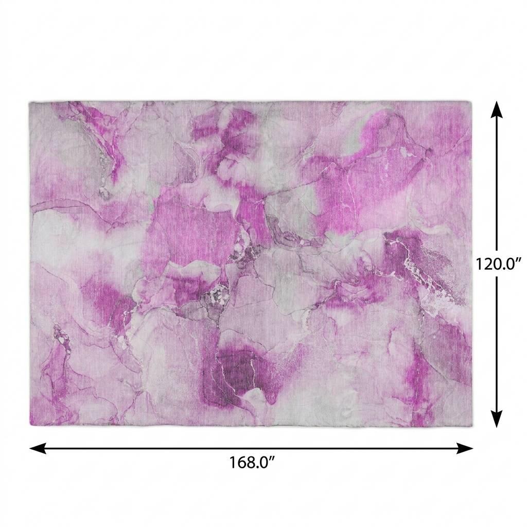 10' X 14' Pink And Blush Abstract Shag Washable Area Rug With UV Protection - HomeRoots - Flyclothing LLC