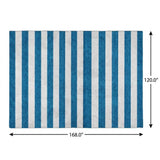 10' X 14' Navy Blue And Ivory Striped Shag Washable Area Rug With UV Protection - HomeRoots - Flyclothing LLC