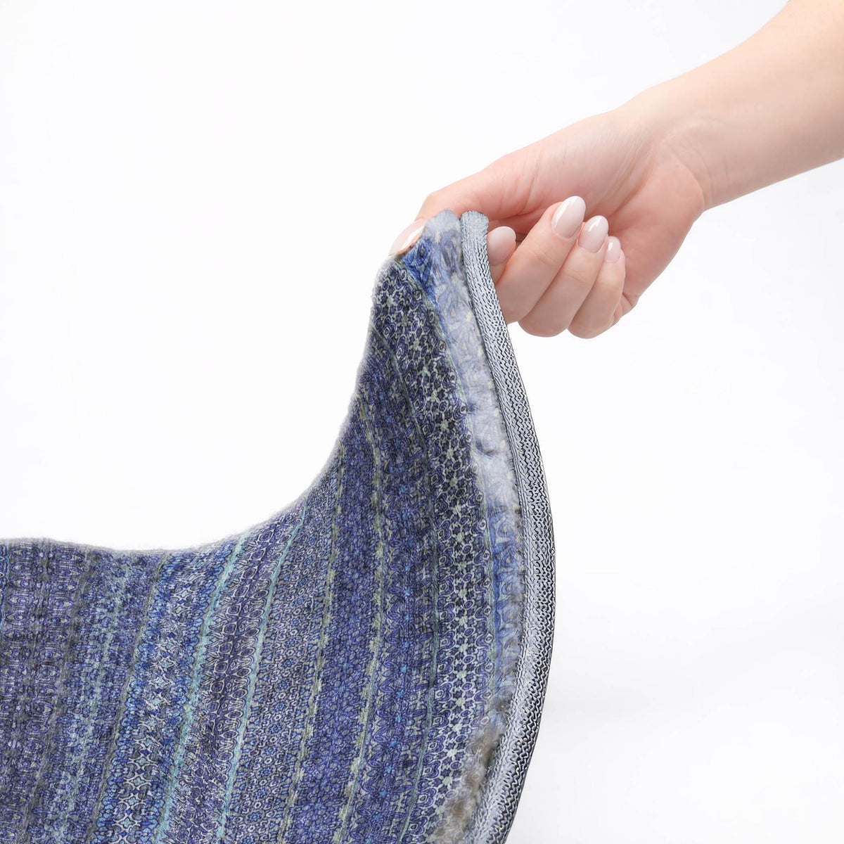 8' X 10' Navy Blue And Denim Blue Striped Shag Washable Area Rug With UV Protection - HomeRoots - Flyclothing LLC