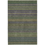3' X 5' Olive Green And Green Striped Shag Washable Area Rug With UV Protection - HomeRoots - Flyclothing LLC