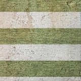 10' X 14' Olive Green And Ivory Striped Shag Washable Area Rug With UV Protection - HomeRoots - Flyclothing LLC