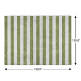 10' X 14' Olive Green And Ivory Striped Shag Washable Area Rug With UV Protection - HomeRoots - Flyclothing LLC