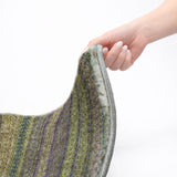 8' X 10' Olive Green And Green Striped Shag Washable Area Rug With UV Protection - HomeRoots - Flyclothing LLC