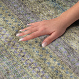 8' X 10' Olive Green And Green Striped Shag Washable Area Rug With UV Protection - HomeRoots - Flyclothing LLC