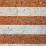 8' Orange And Ivory Striped Shag Washable Round Rug With UV Protection - HomeRoots - Flyclothing LLC