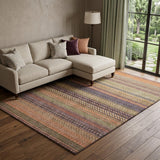 10' X 14' Orange And Beige Striped Shag Washable Area Rug With UV Protection - HomeRoots - Flyclothing LLC