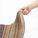 10' X 14' Orange And Beige Striped Shag Washable Area Rug With UV Protection - HomeRoots - Flyclothing LLC