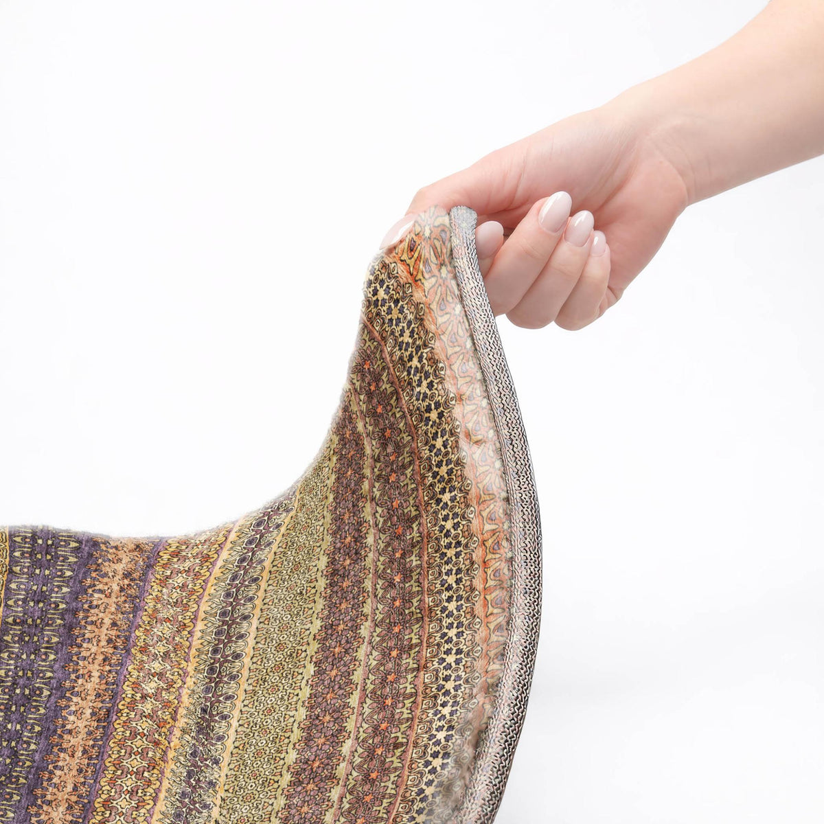 10' X 14' Orange And Beige Striped Shag Washable Area Rug With UV Protection - HomeRoots - Flyclothing LLC
