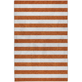 9' X 12' Orange And Ivory Striped Shag Washable Area Rug With UV Protection - HomeRoots - Flyclothing LLC