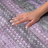 5' X 8' Purple And Lilac Striped Shag Washable Area Rug With UV Protection - HomeRoots - Flyclothing LLC