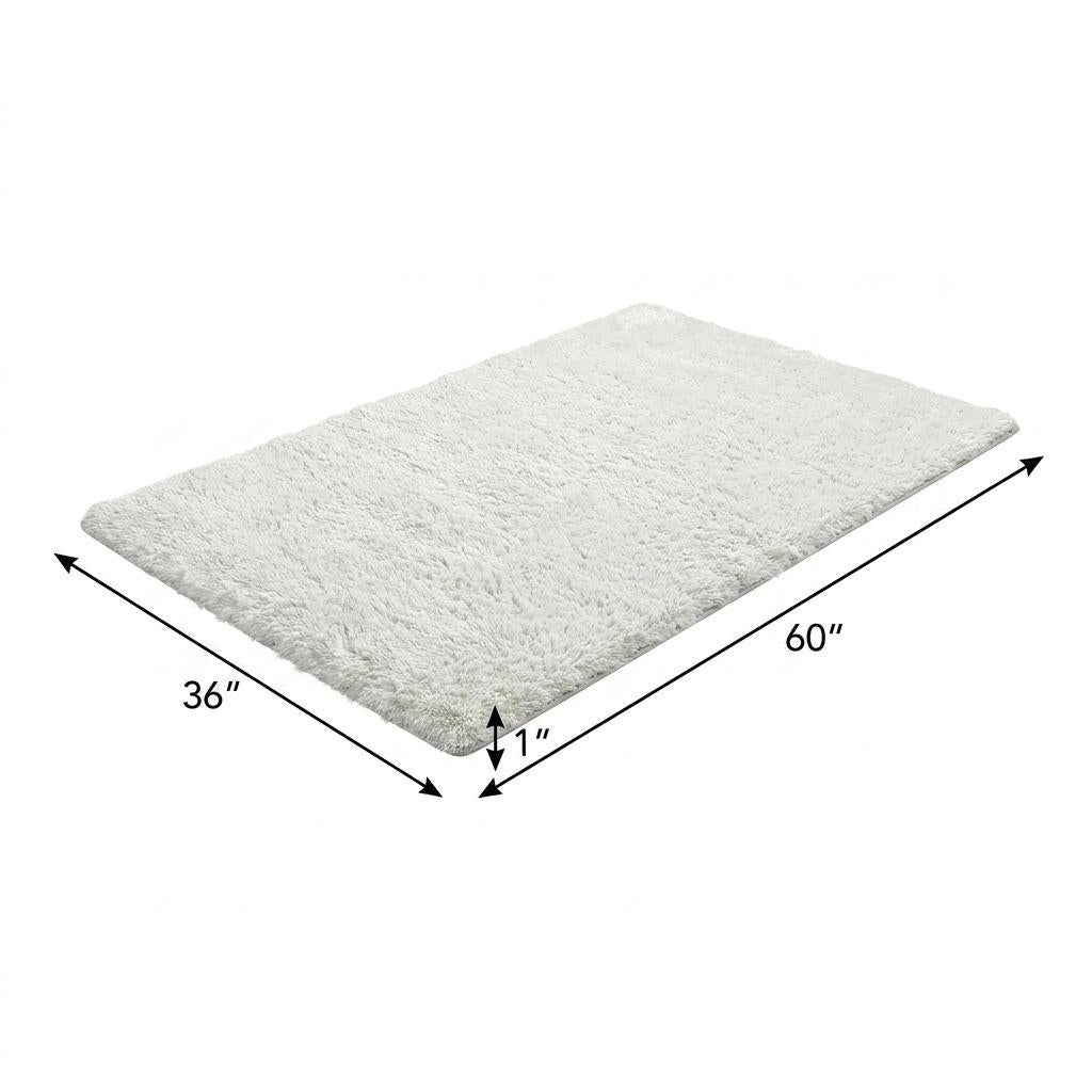 3' X 5' Pink And Ivory Striped Shag Washable Area Rug With UV Protection - HomeRoots - Flyclothing LLC