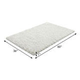 3' X 5' Pink And Ivory Striped Shag Washable Area Rug With UV Protection - HomeRoots - Flyclothing LLC
