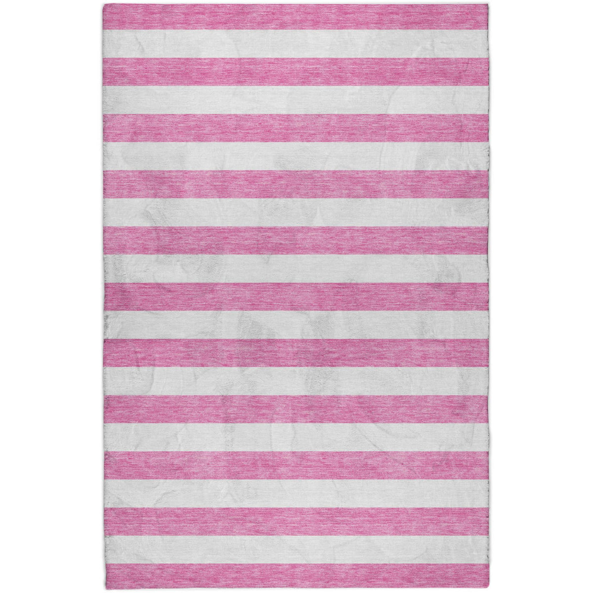 8' X 10' Pink And Ivory Striped Shag Washable Area Rug With UV Protection - HomeRoots - Flyclothing LLC