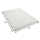 8' X 10' Pink And Ivory Striped Shag Washable Area Rug With UV Protection - HomeRoots - Flyclothing LLC