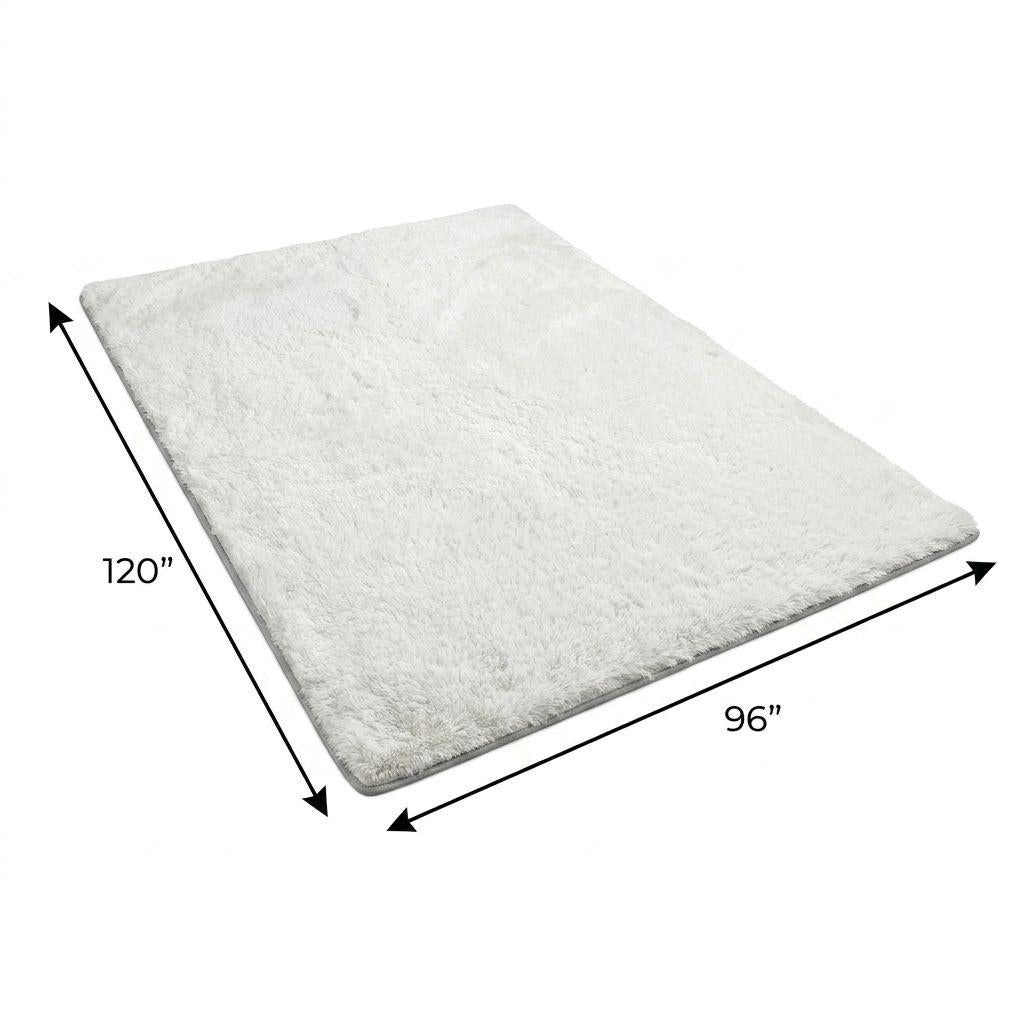8' X 10' Pink And Ivory Striped Shag Washable Area Rug With UV Protection - HomeRoots - Flyclothing LLC