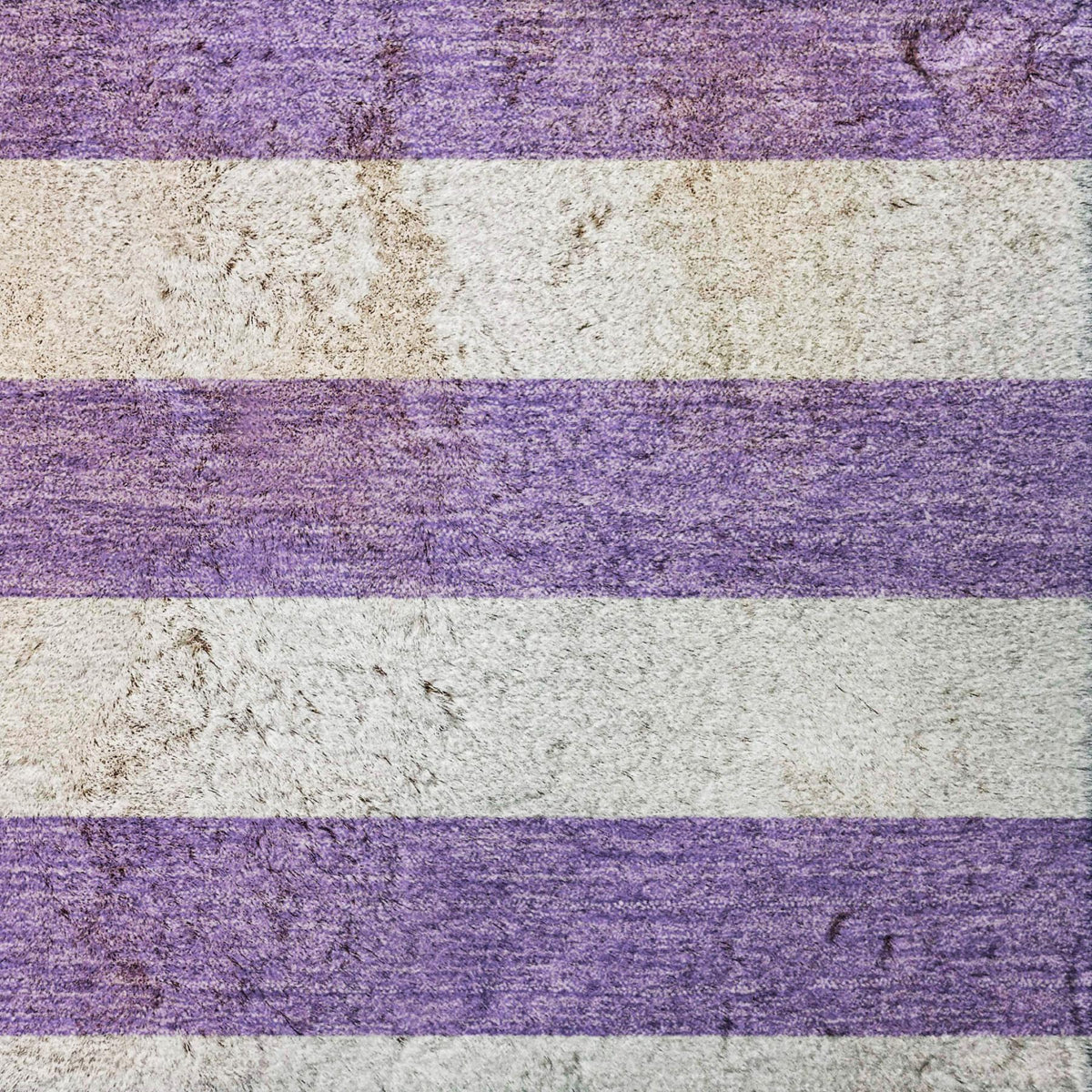 8' X 10' Purple And Ivory Striped Shag Washable Area Rug With UV Protection - HomeRoots - Flyclothing LLC