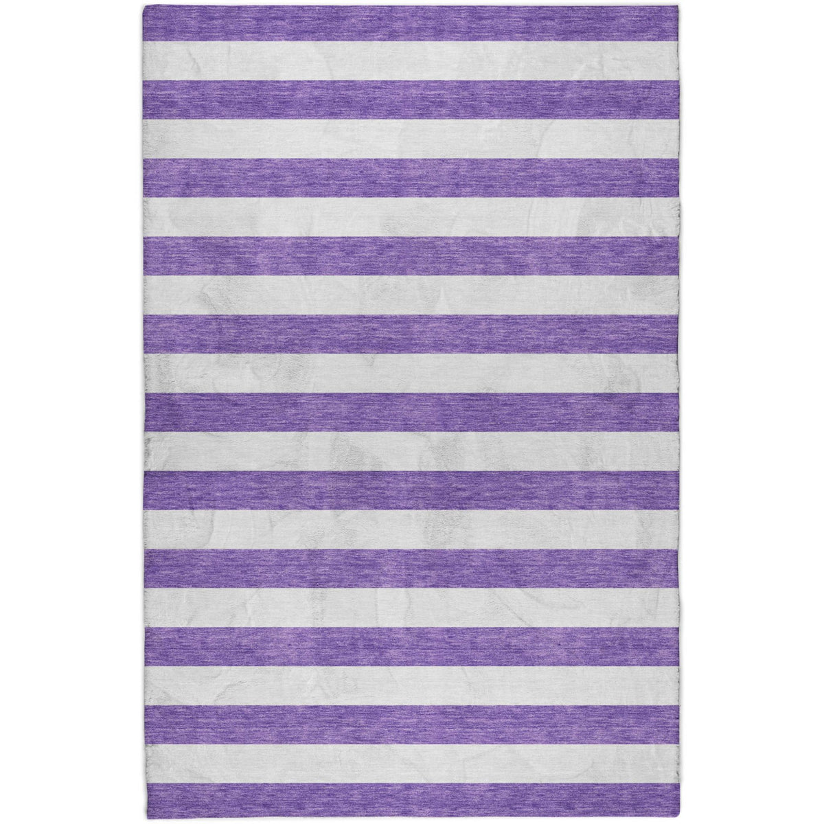 9' X 12' Purple And Ivory Striped Shag Washable Area Rug With UV Protection - HomeRoots - Flyclothing LLC