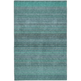 3' X 5' Turquoise And Teal Striped Shag Washable Area Rug With UV Protection - HomeRoots - Flyclothing LLC