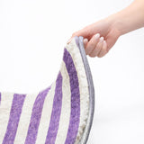 10' X 14' Purple And Ivory Striped Shag Washable Area Rug With UV Protection - HomeRoots - Flyclothing LLC
