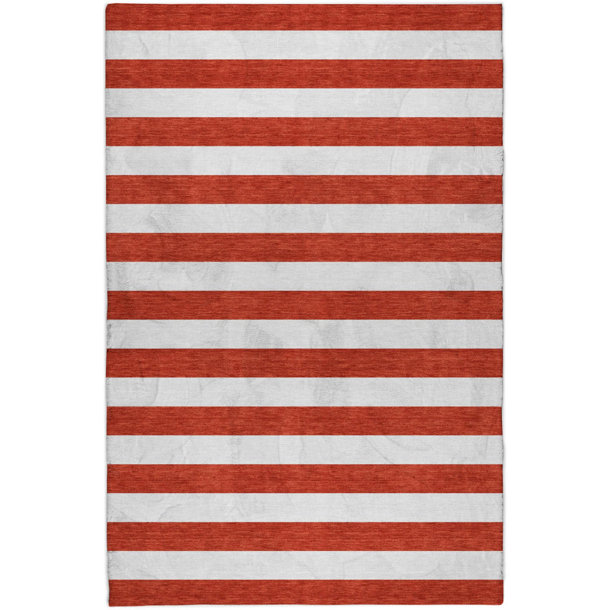 10' X 14' Red And Ivory Striped Shag Washable Area Rug With UV Protection - HomeRoots - Flyclothing LLC