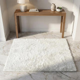 3' X 5' Salmon And Ivory Striped Shag Washable Area Rug With UV Protection - HomeRoots - Flyclothing LLC
