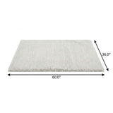 3' X 5' Salmon And Ivory Striped Shag Washable Area Rug With UV Protection - HomeRoots - Flyclothing LLC