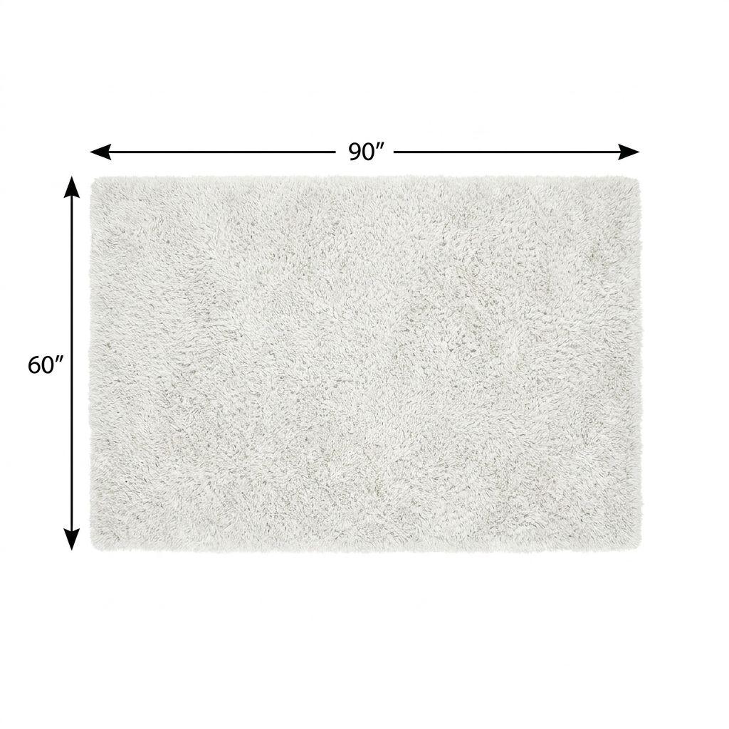 5' X 8' Salmon And Ivory Striped Shag Washable Area Rug With UV Protection - HomeRoots - Flyclothing LLC