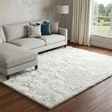 8' X 10' Salmon And Ivory Striped Shag Washable Area Rug With UV Protection - HomeRoots - Flyclothing LLC