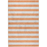 8' X 10' Salmon And Ivory Striped Shag Washable Area Rug With UV Protection - HomeRoots - Flyclothing LLC