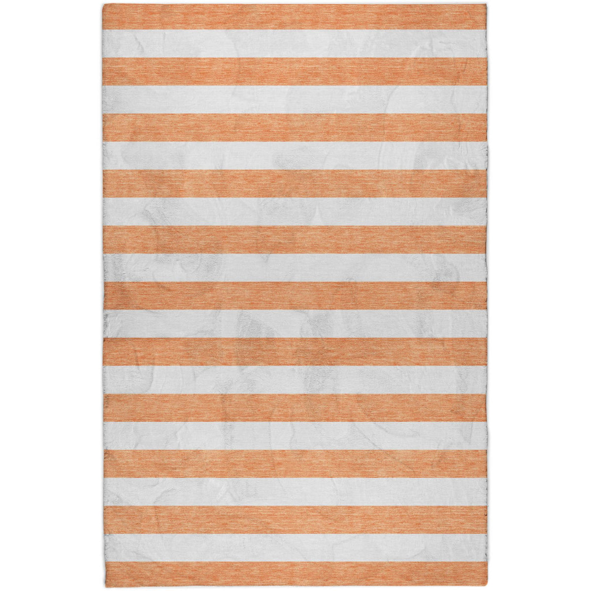 8' X 10' Salmon And Ivory Striped Shag Washable Area Rug With UV Protection - HomeRoots - Flyclothing LLC