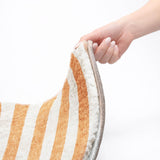 8' X 10' Salmon And Ivory Striped Shag Washable Area Rug With UV Protection - HomeRoots - Flyclothing LLC